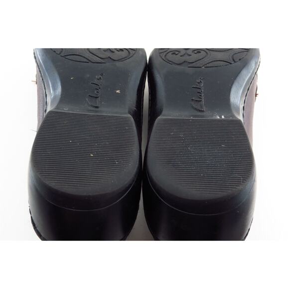 Clarks Smoking Flats Brown Leather Women Shoes Size 7.5 Medium - Picture 6 of 7